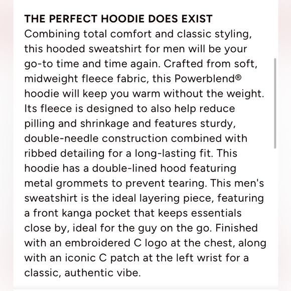 *TURQUOISE* NWT, Champion, Men’s, Powerblend Hoodie, C Logo - Picture 7 of 10